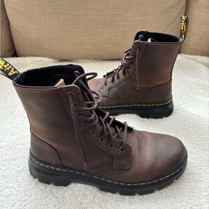 Dr Martens Combs Brown leather combat boots